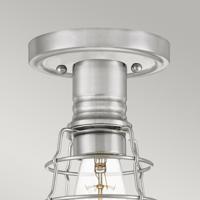 Elstead Lighting Mixon 1 Light Semi-Flush - Brushed Nickel