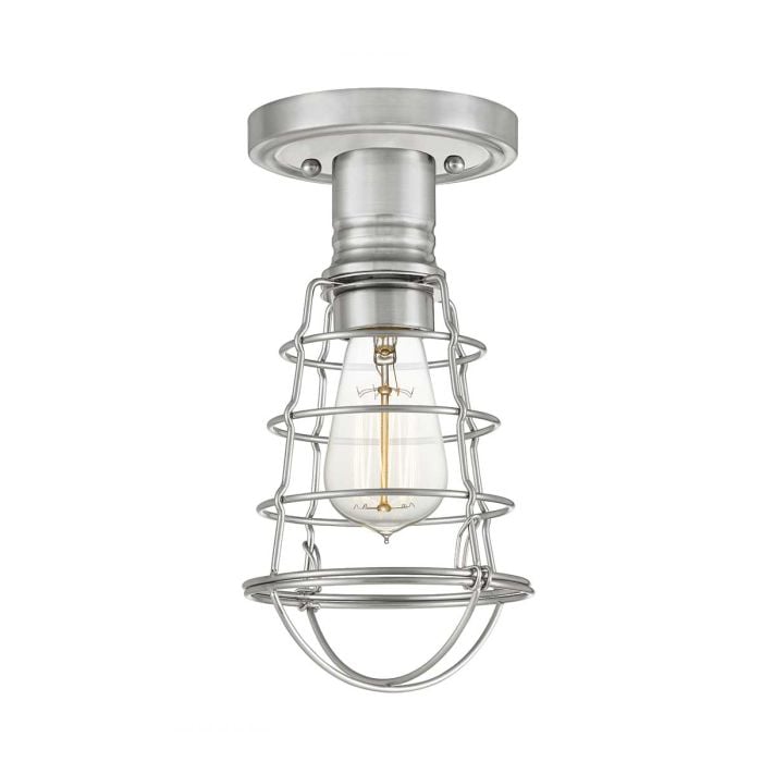 elstead lighting Mixon 1 Light Semi-Flush - Brushed Nickel