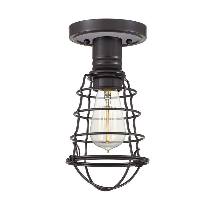 elstead lighting Mixon 1 Light Semi-Flush - Palladian Bronze