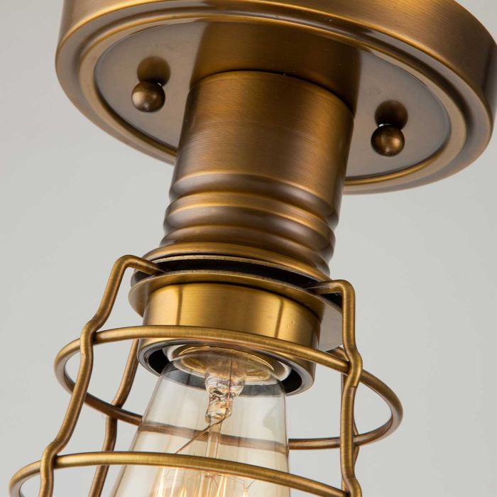 Elstead Lighting Mixon 1 Light Semi-Flush - Weathered Brass
