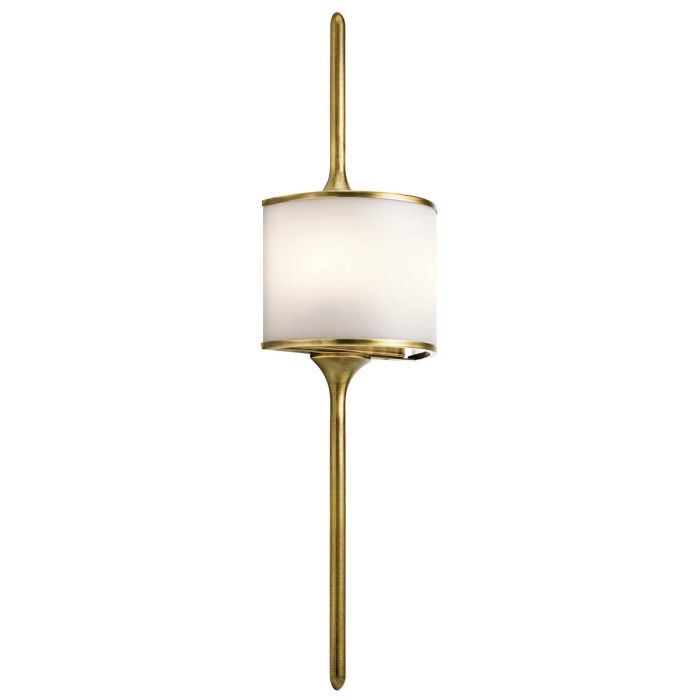 elstead lighting Mona 2 Light Large Wall Light - Natural Brass