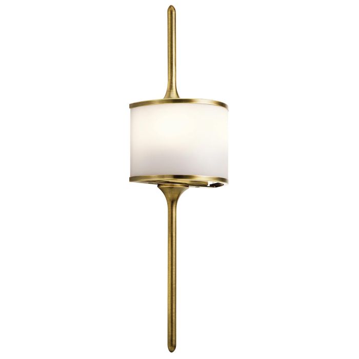 elstead lighting Mona 2 Light Small Wall Light - Natural Brass