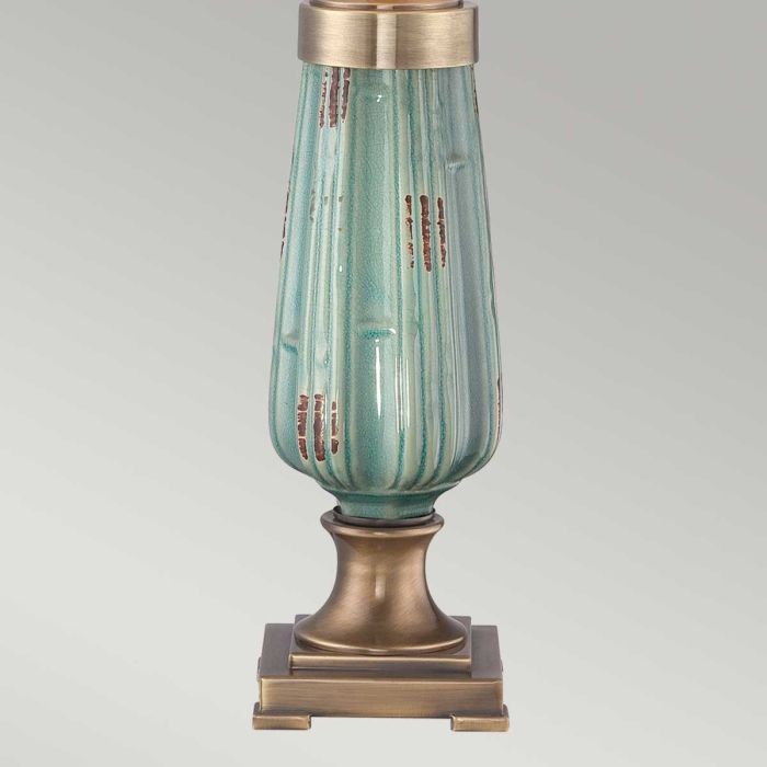 Elstead Lighting Monteverde 1 Light Table Lamp - Green/Aged Brass