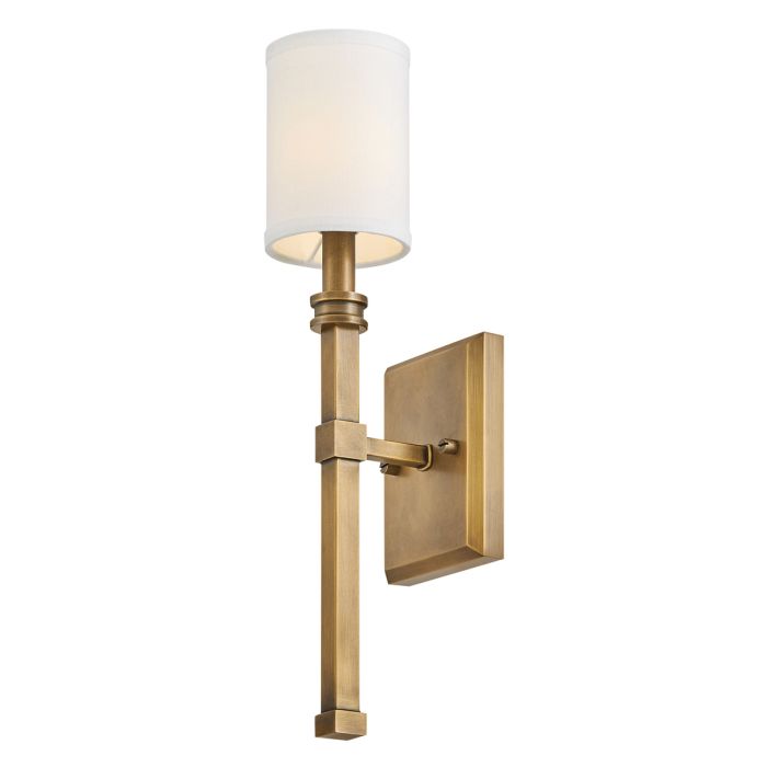 Elstead Lighting Moore 1 Lt Wall Light - Heritage Brass With Ivory Linen Shade