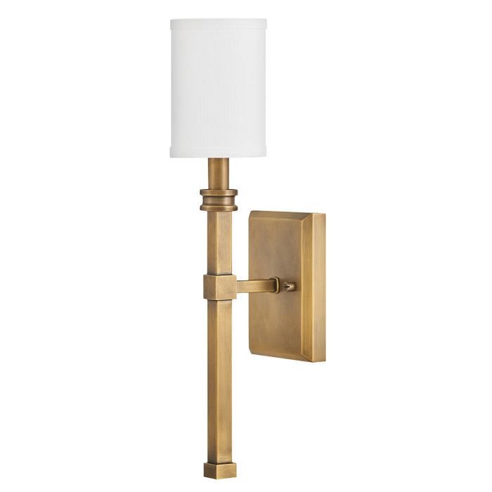 elstead lighting Moore 1 lt Wall Light - Heritage Brass with Ivory Linen Shade