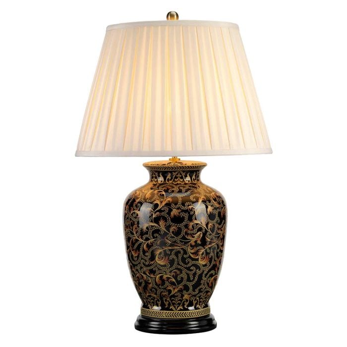 elstead lighting Morris 1 Light Large Table Lamp - Gold and Black