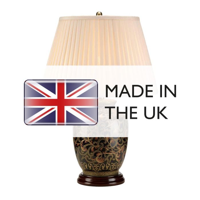 Elstead Lighting Morris 1 Light Small Table Lamp - Gold And Black With Cream Shade