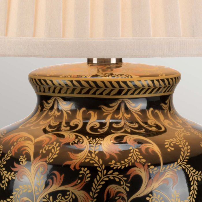 Elstead Lighting Morris 1 Light Small Table Lamp - Gold And Black With Cream Shade
