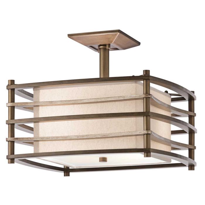 elstead lighting Moxie 2 Light Semi-Flush - Cambridge Bronze