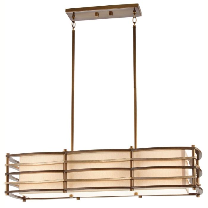 elstead lighting Moxie 3 Light Island Chandelier - Cambridge Bronze