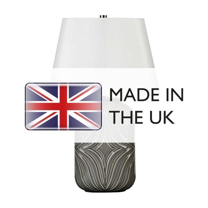 Elstead Lighting Muse 1 Light Table Lamp - Grey With White Shade