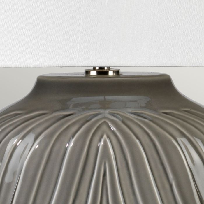 Elstead Lighting Muse 1 Light Table Lamp - Grey With White Shade