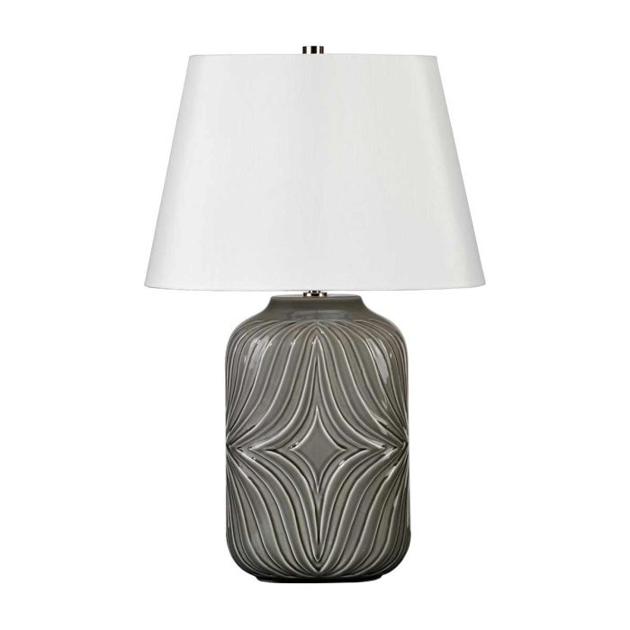 elstead lighting Muse 1 Light Table Lamp - Grey with White Shade