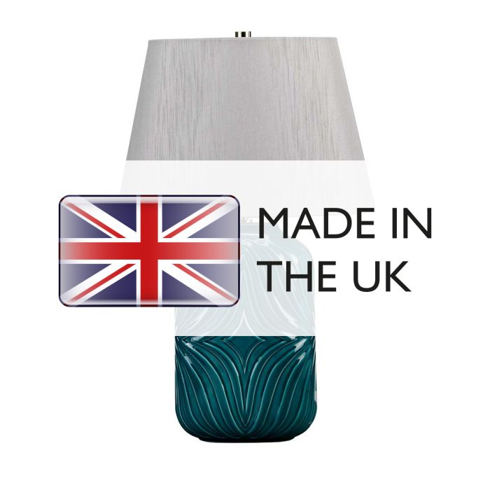 Elstead Lighting Muse 1 Light Table Lamp - Turqoise With Grey Shade