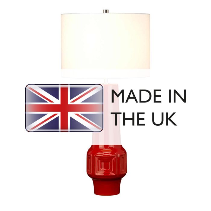 Elstead Lighting Muswell 1 Light Table Lamp - Red With White Shade