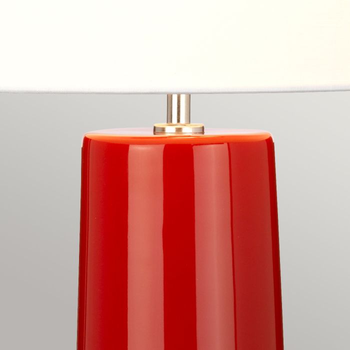 Elstead Lighting Muswell 1 Light Table Lamp - Red With White Shade
