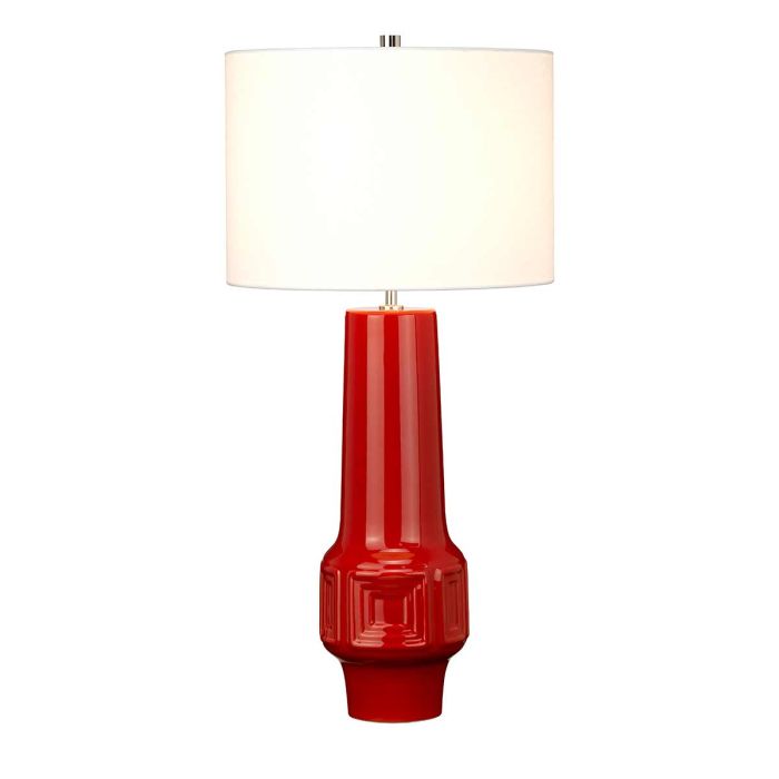 elstead lighting Muswell 1 Light Table Lamp - Red with White Shade