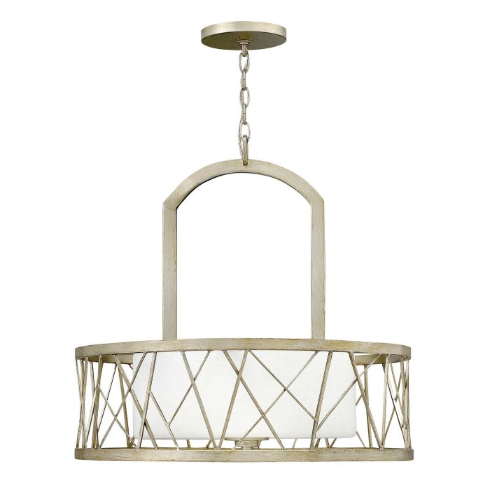 elstead lighting Nest 3 Light Pendant Chandelier - Silver Leaf