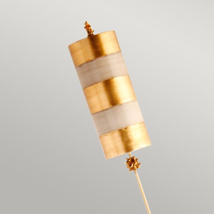 Elstead Lighting Nettle 1 Light Floor Lamp - Gold Leaf & Taupe