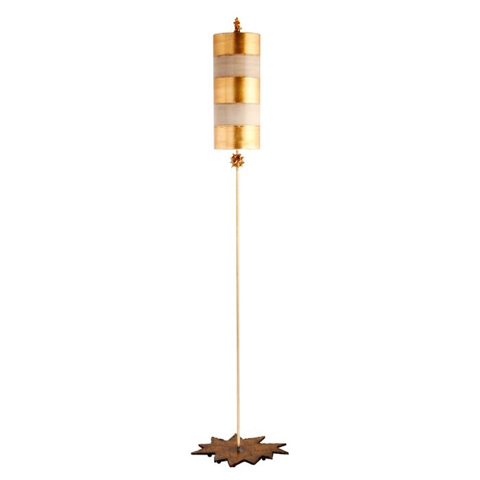 elstead lighting Nettle 1 Light Floor Lamp - Gold Leaf & Taupe