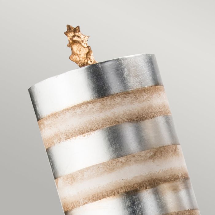 Elstead Lighting Nettle Luxe 2 Light Table Lamp - Silver Leaf And Cream