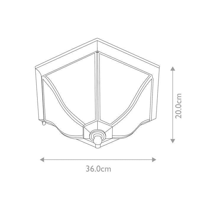 Elstead Lighting New England 2 Light Flush Lantern Medium - Weathered Bronze