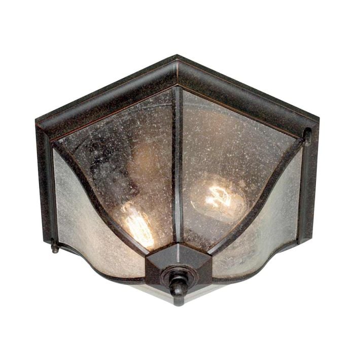 elstead lighting New England 2 Light Flush Lantern Medium - Weathered Bronze