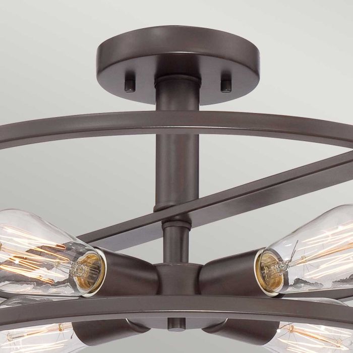 Elstead Lighting New Harbor 4 Light Semi-Flush - Western Bronze