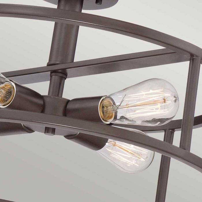 Elstead Lighting New Harbor 4 Light Semi-Flush - Western Bronze