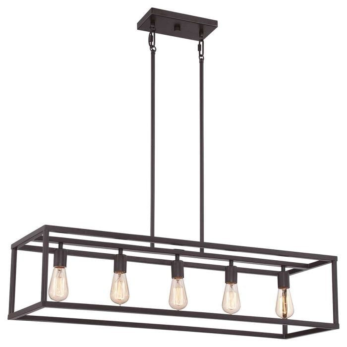 elstead lighting New Harbor 5 Light Island Chandelier - Western Bronze