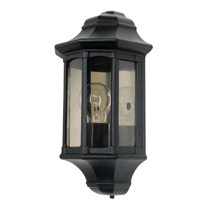 elstead lighting Newbury 1 Light Half Lantern - Black