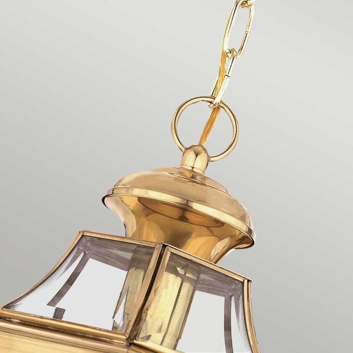 Elstead Lighting Newbury 1 Light Medium Chain Lantern - Lacquered Polished Brass