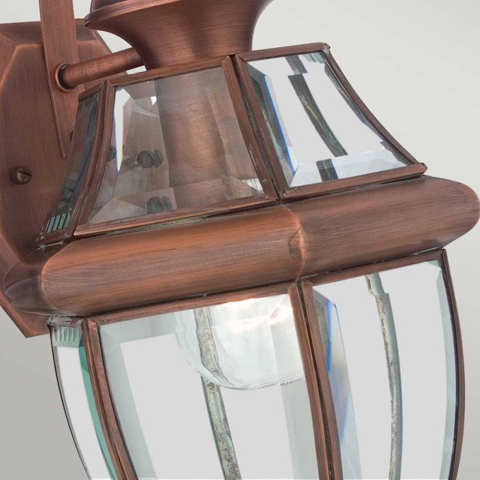 Elstead Lighting Newbury 1 Light Medium Wall Lantern - Lacquered Aged Copper