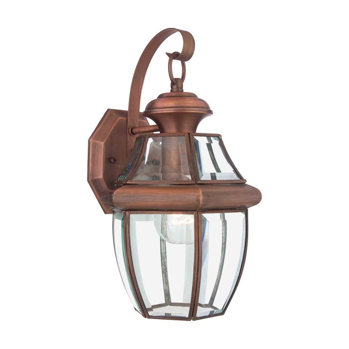 elstead lighting Newbury 1 Light Medium Wall Lantern - Lacquered Aged Copper