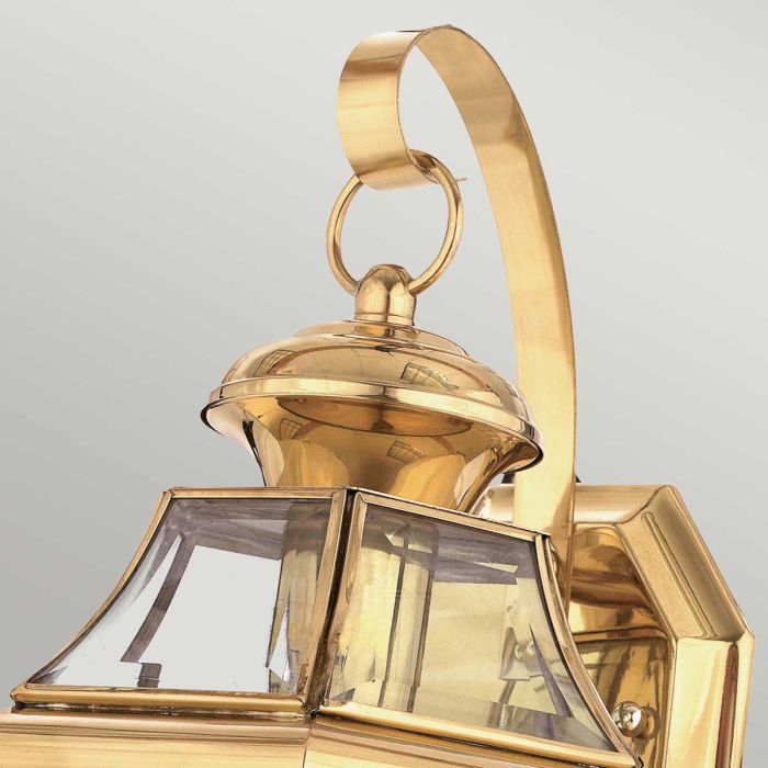 Elstead Lighting Newbury 1 Light Medium Wall Lantern - Lacquered Polished Brass
