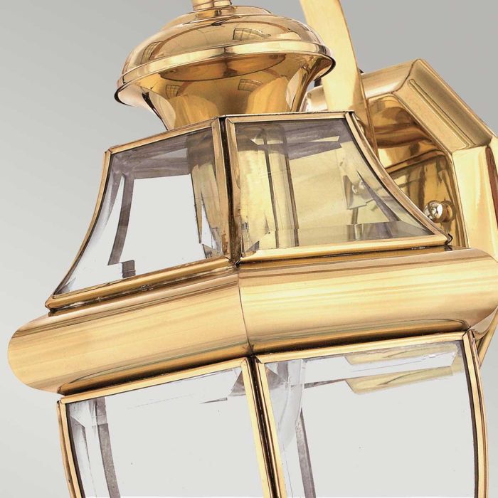 Elstead Lighting Newbury 1 Light Medium Wall Lantern - Lacquered Polished Brass