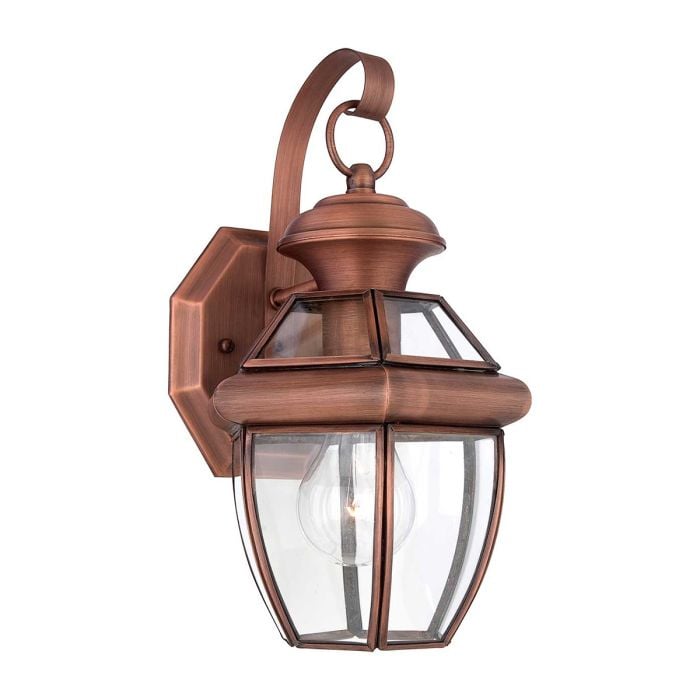 elstead lighting Newbury 1 Light Small Wall Lantern - Lacquered Aged Copper