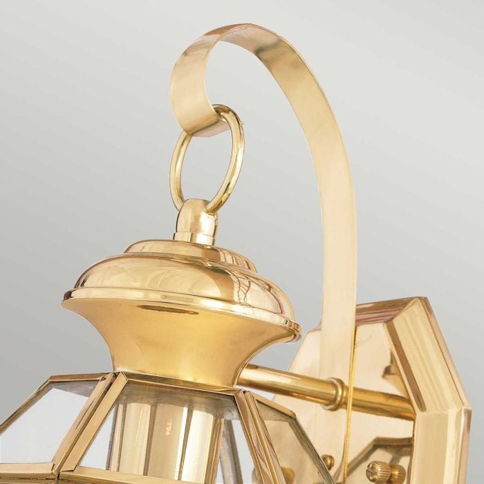 Elstead Lighting Newbury 1 Light Small Wall Lantern - Lacquered Polished Brass