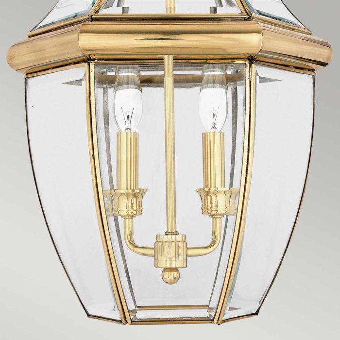 Elstead Lighting Newbury 2 Light Large Chain Lantern - Lacquered Polished Brass