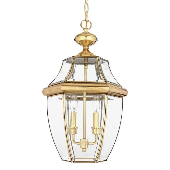 elstead lighting Newbury 2 Light Large Chain Lantern - Lacquered Polished Brass