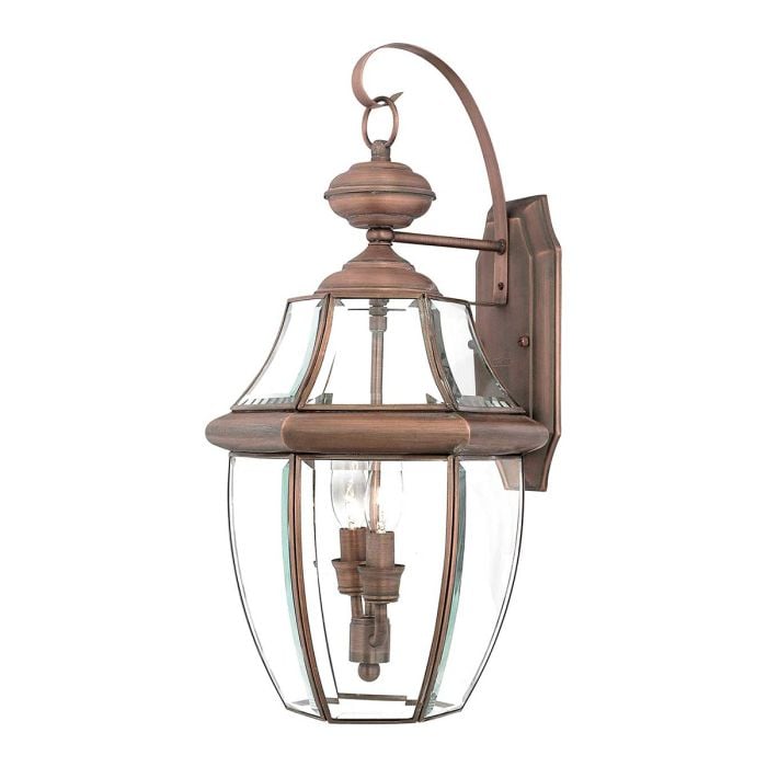 elstead lighting Newbury 2 Light Large Wall Lantern - Lacquered Aged Copper