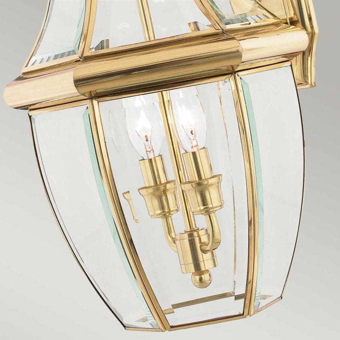 Elstead Lighting Newbury 2 Light Large Wall Lantern - Lacquered Polished Brass