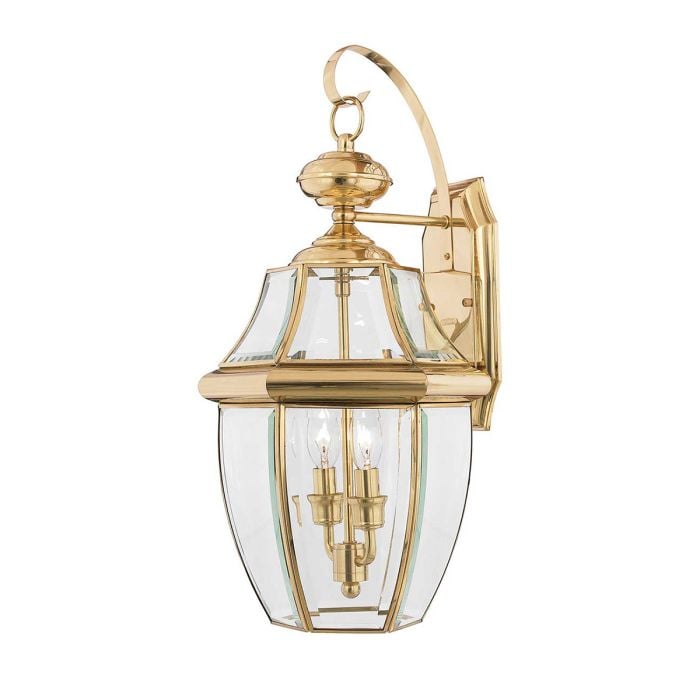 elstead lighting Newbury 2 Light Large Wall Lantern - Lacquered Polished Brass