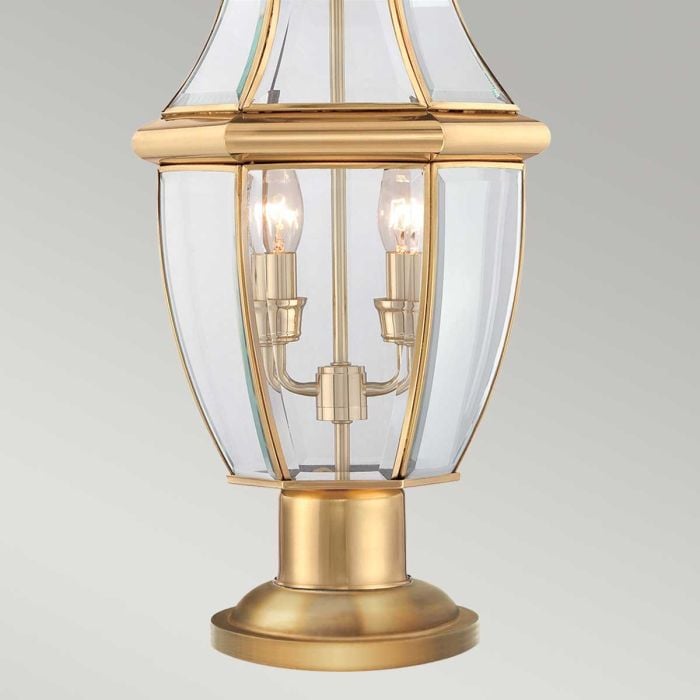 Elstead Lighting Newbury 2 Light Pedestal - Lacquered Polished Brass
