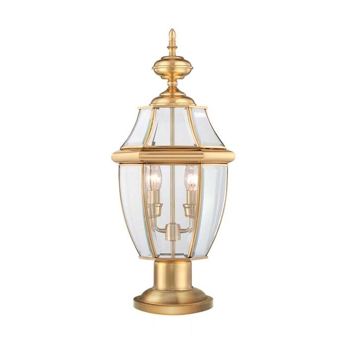 elstead lighting Newbury 2 Light Pedestal - Lacquered Polished Brass