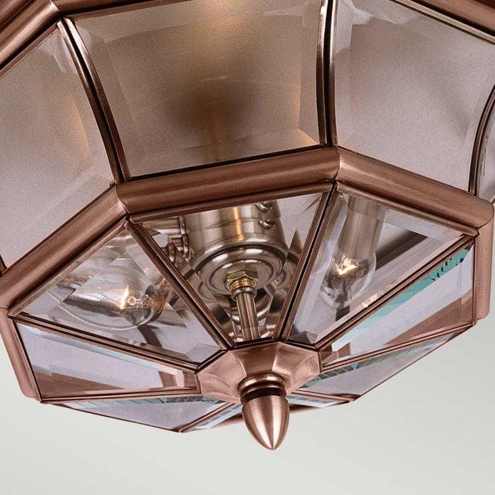 Elstead Lighting Newbury 3 Light Flush - Lacquered Aged Copper