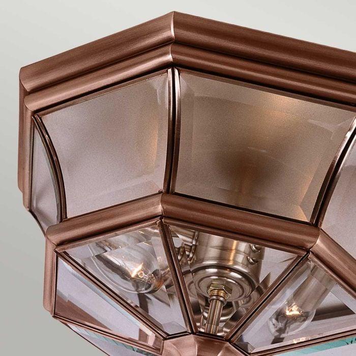 Elstead Lighting Newbury 3 Light Flush - Lacquered Aged Copper