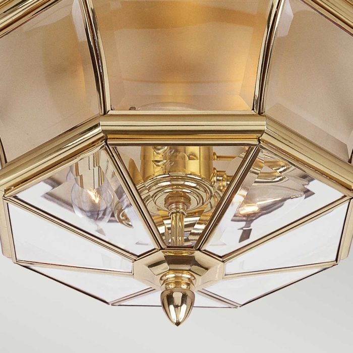 Elstead Lighting Newbury 3 Light Flush - Lacquered Polished Brass