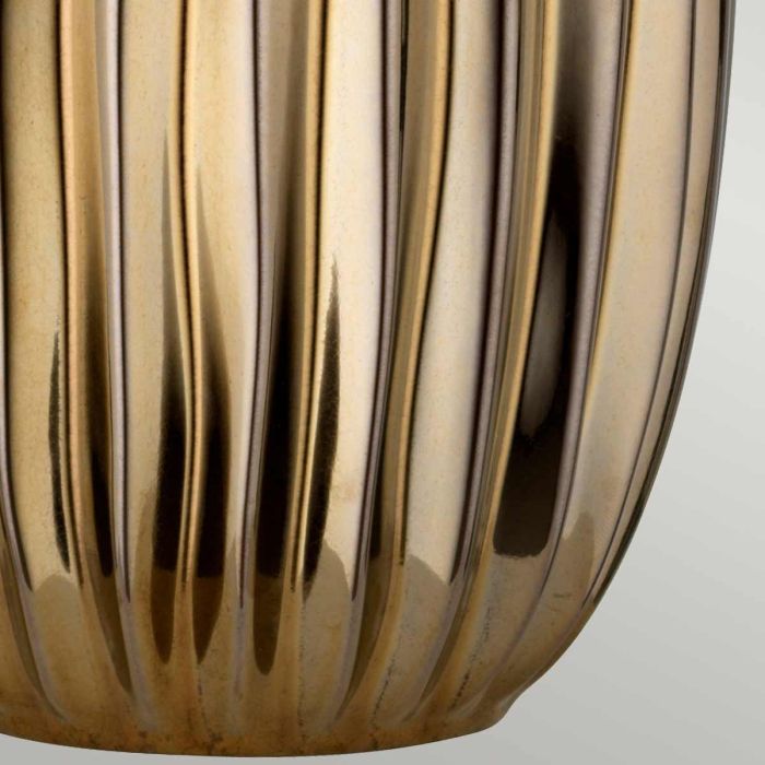 Elstead Lighting Newham 1 Light Large Table Lamp - Bronze Ceramic / Pearl Shade