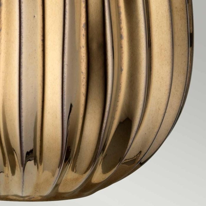 Elstead Lighting Newham 1 Light Small Table Lamp - Bronze Ceramic / Pearl Shade